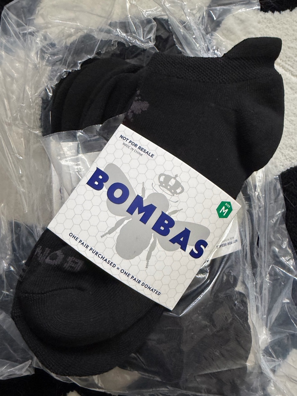 Bombas Black Ankle Sock Medium